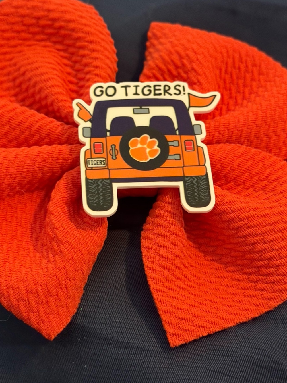 GO TIGERS! Orange Paw Jeep hair bow